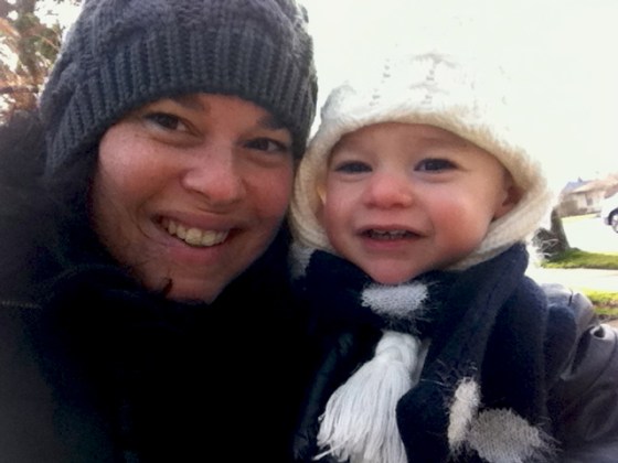 Mommy & Ava in winter hats