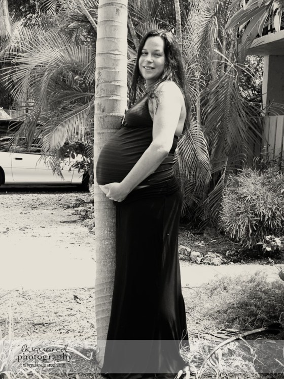 Sam by the palm tree