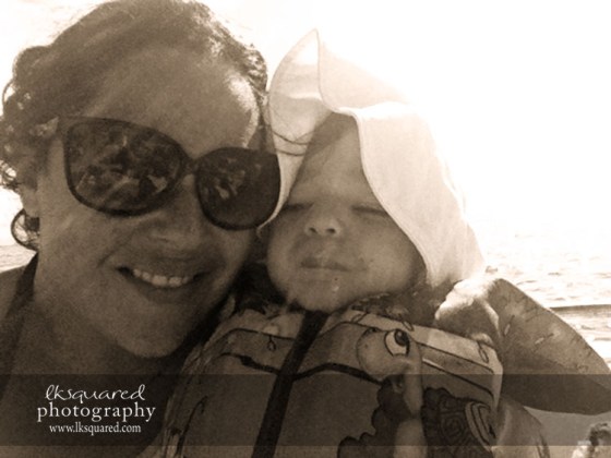 Mommy & A with sun glare