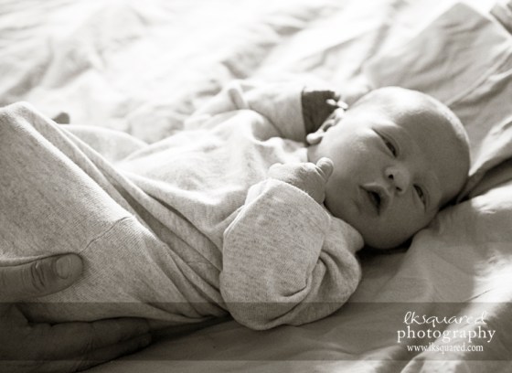 D on the bed before the bris